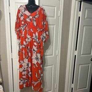 Floral Orange Maxi Dress